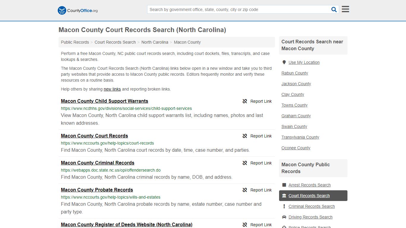 Court Records Search - Macon County, NC (Adoptions ...