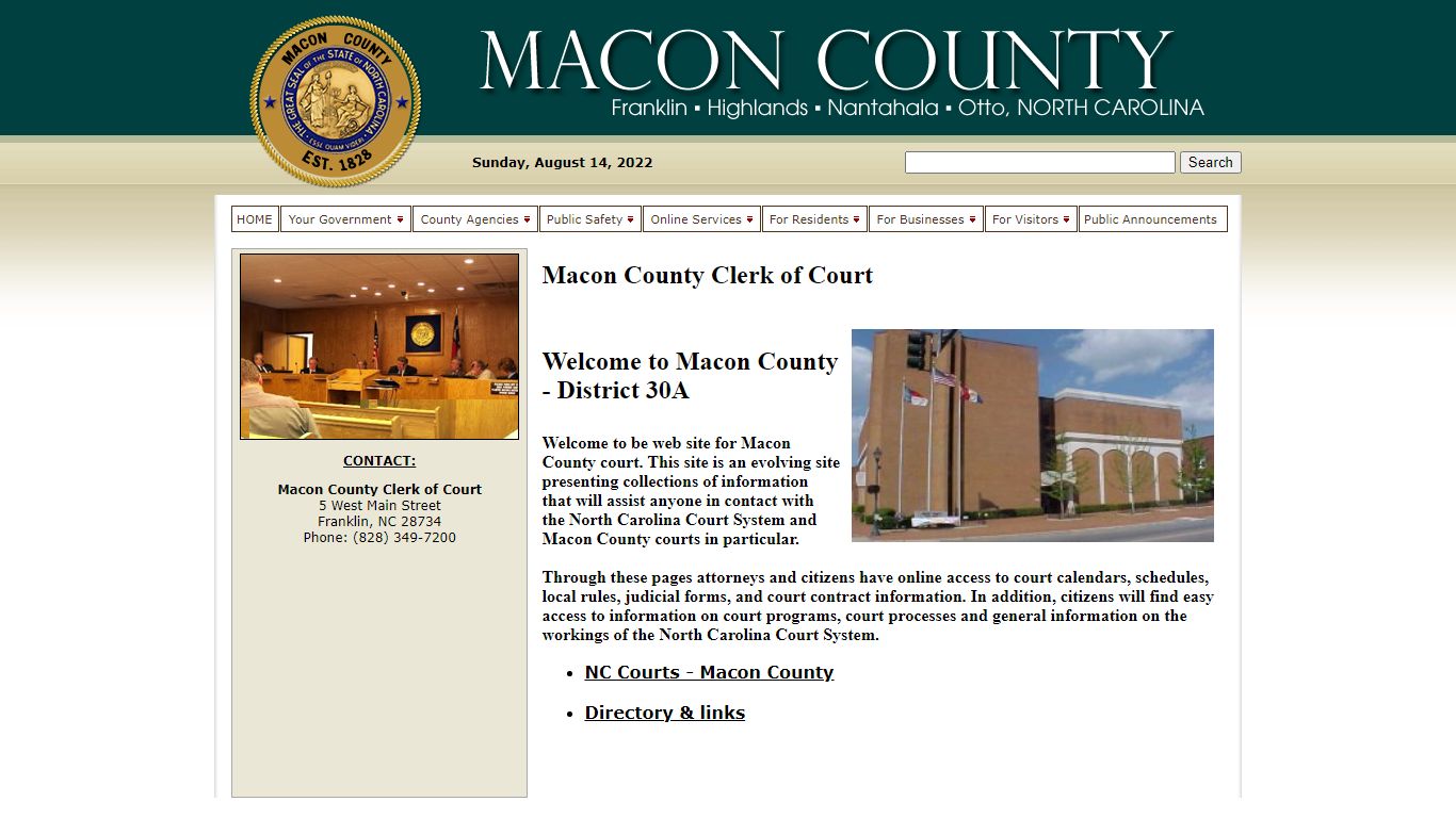 Clerk of Court | Macon County North Carolina